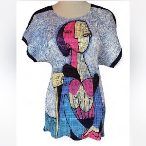 Vintage Valentina Picasso Popcorn Crinkle Top